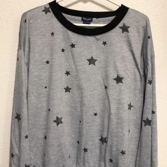 Splendid Women’s Jersey Crew Neck Long Sleeve Star Lounge Top Size XL - Picture 2 of 4